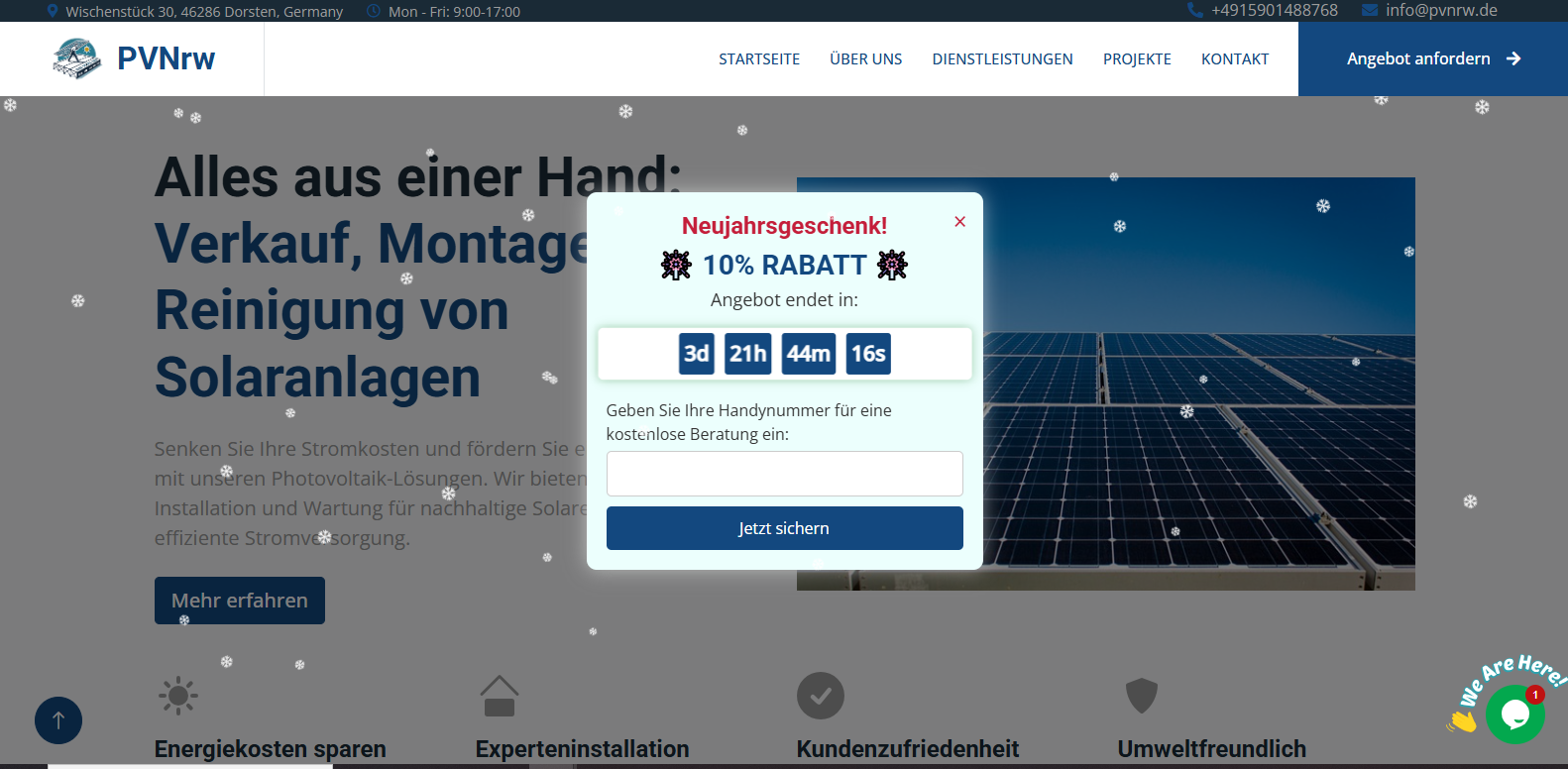 Photovoltaik Industry Landing Page