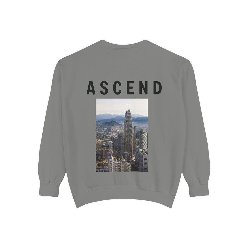 Ascend Cityscape Sweatshirt — 'ASCEND' Graphic Crewneck