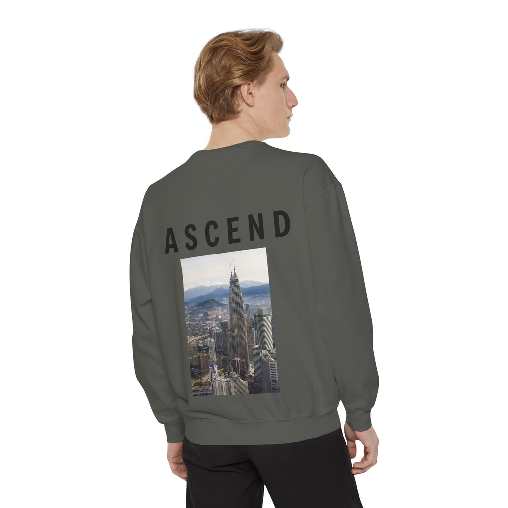 Ascend Cityscape Sweatshirt — 'ASCEND' Graphic Crewneck