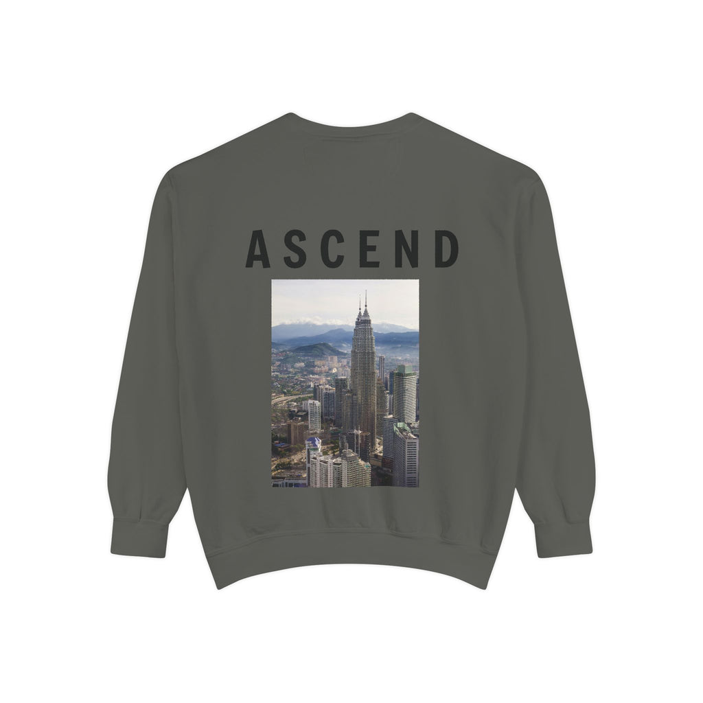 Ascend Cityscape Sweatshirt — 'ASCEND' Graphic Crewneck