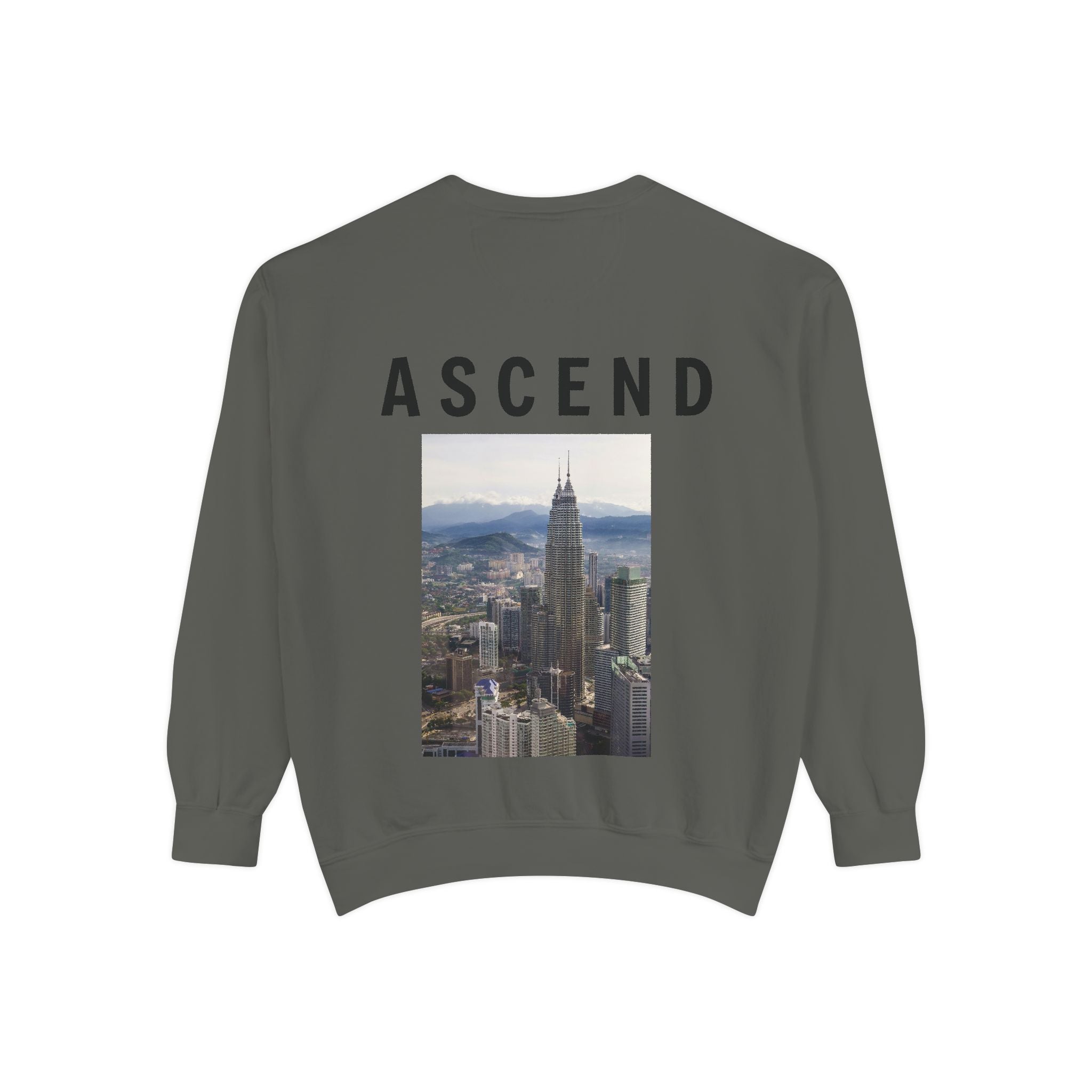 Ascend Cityscape Sweatshirt — 'ASCEND' Graphic Crewneck