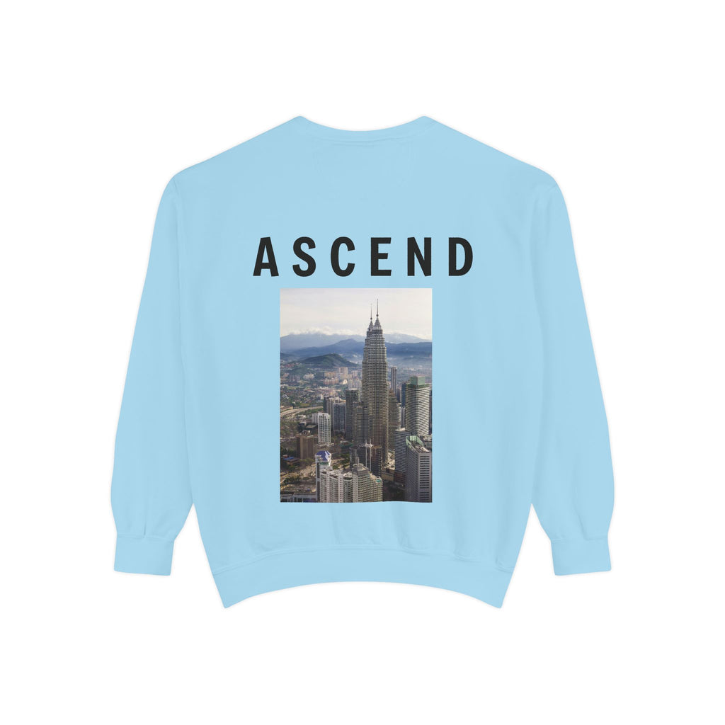 Ascend Cityscape Sweatshirt — 'ASCEND' Graphic Crewneck