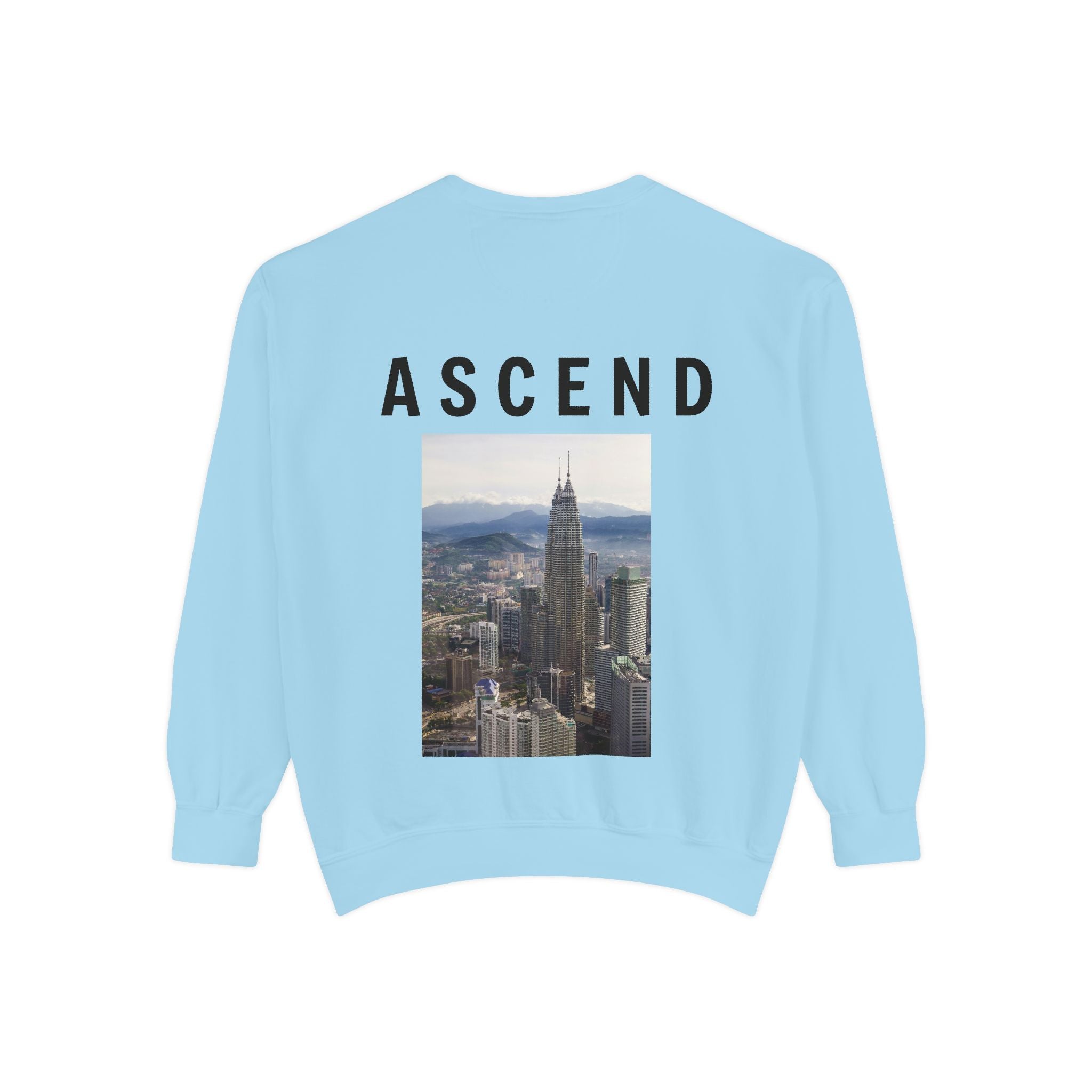 Ascend Cityscape Sweatshirt — 'ASCEND' Graphic Crewneck