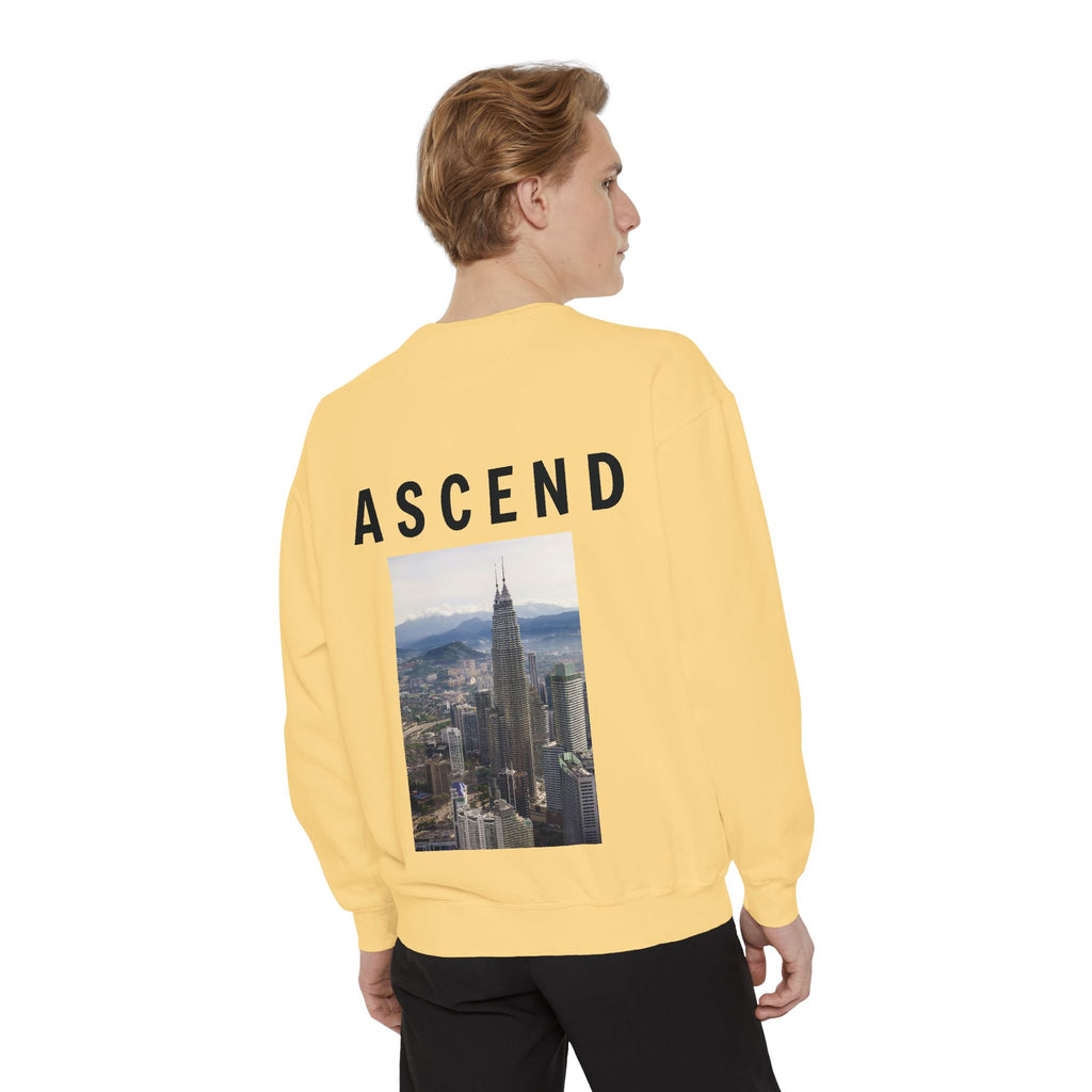Ascend Cityscape Sweatshirt — 'ASCEND' Graphic Crewneck