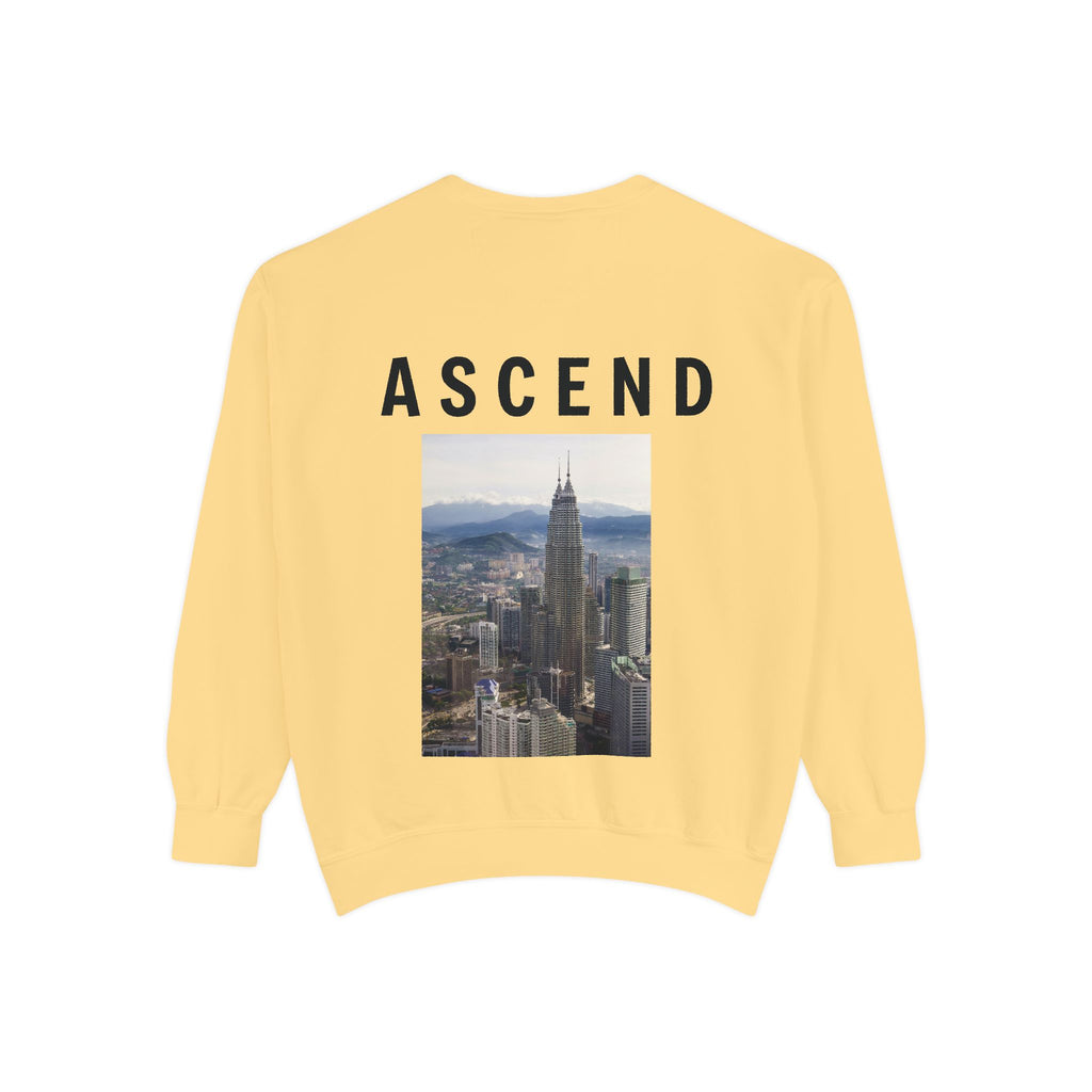 Ascend Cityscape Sweatshirt — 'ASCEND' Graphic Crewneck