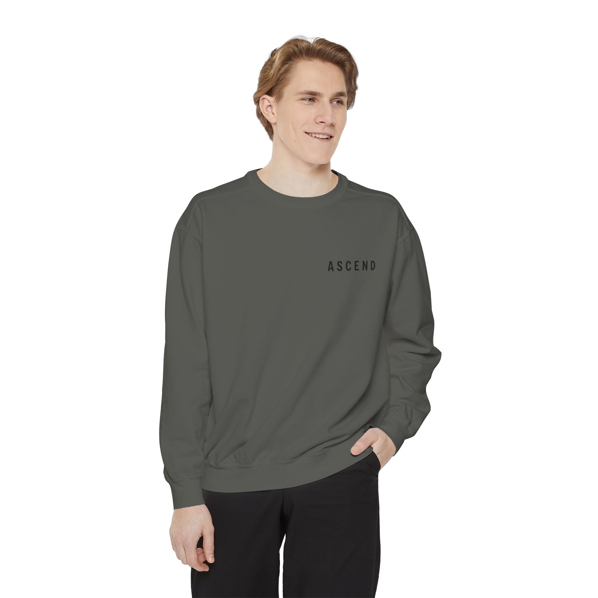 Ascend Cityscape Sweatshirt — 'ASCEND' Graphic Crewneck