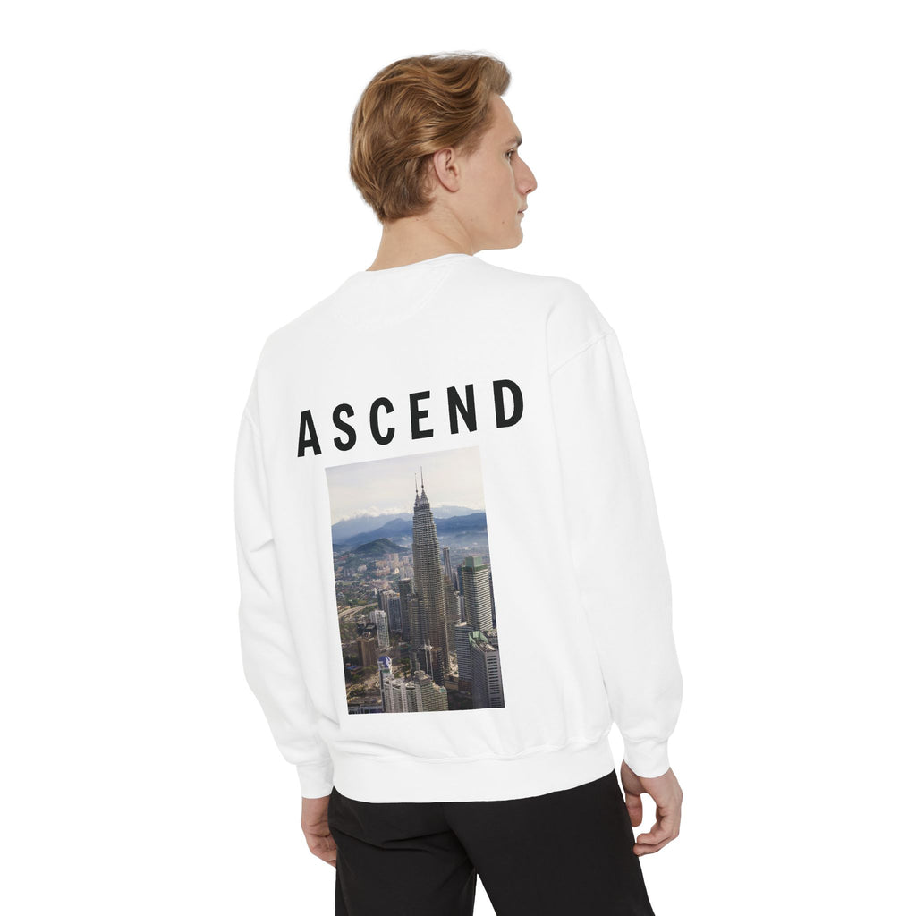 Ascend Cityscape Sweatshirt — 'ASCEND' Graphic Crewneck