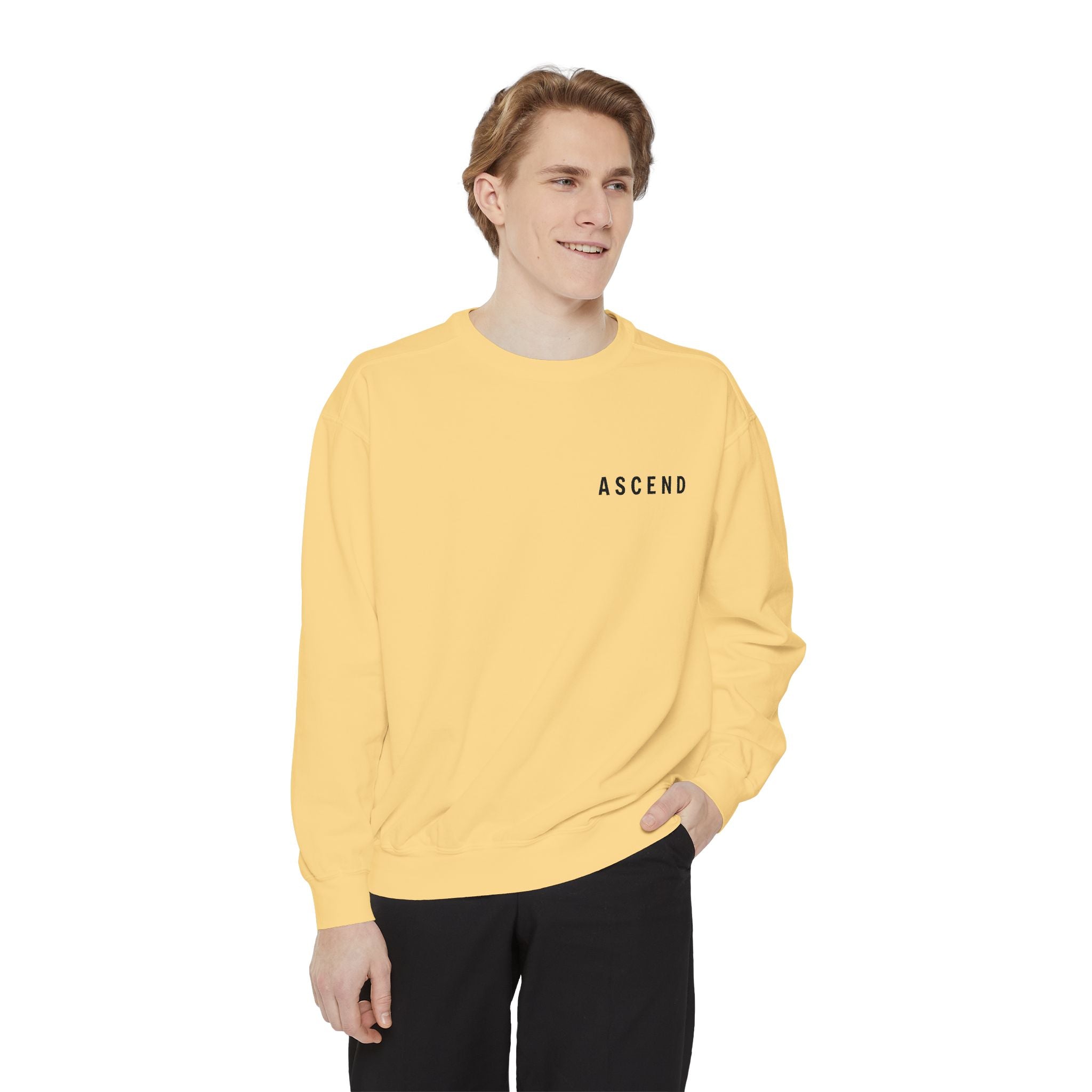 Ascend Cityscape Sweatshirt — 'ASCEND' Graphic Crewneck