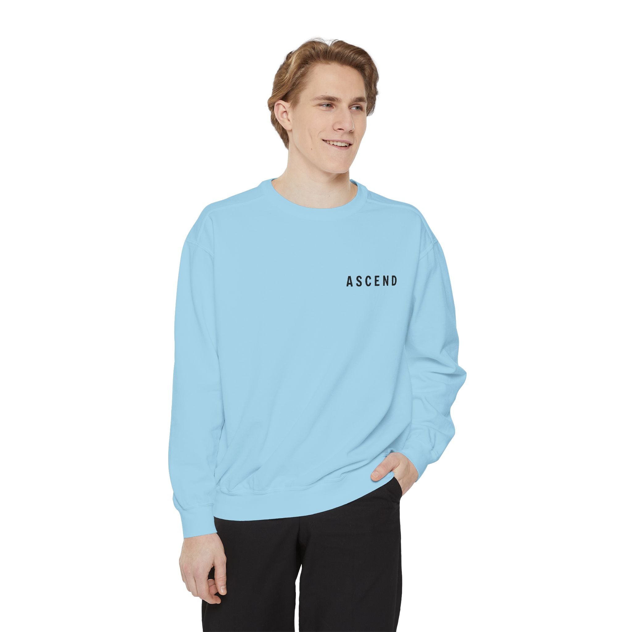 Ascend Cityscape Sweatshirt — 'ASCEND' Graphic Crewneck