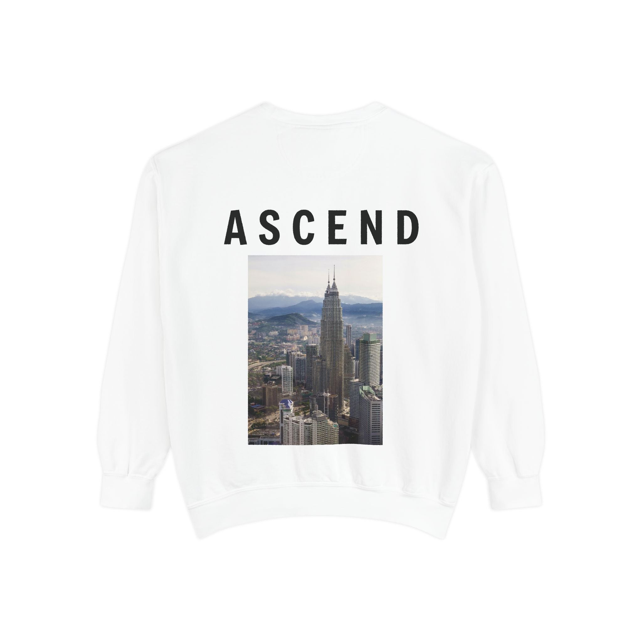 Ascend Cityscape Sweatshirt — 'ASCEND' Graphic Crewneck